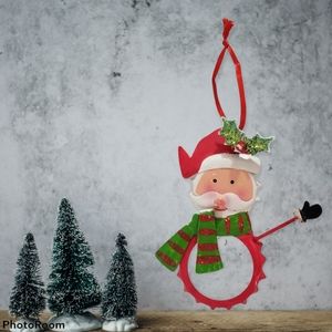 Santa claus ornament vintage metal